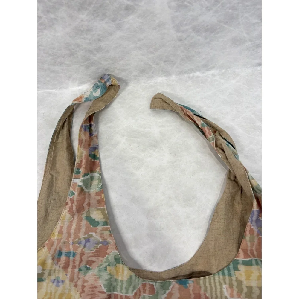 Handmade Pastel Ikat Print Hobo Bag Tie Strap Abstract Reusable‎ Market Tote